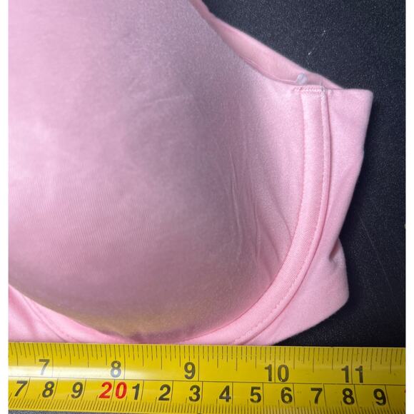 Aerie Sunny 32C Women Pink Bra Adjustable Lightly Lined Demi Push Up - Picture 3 of 5